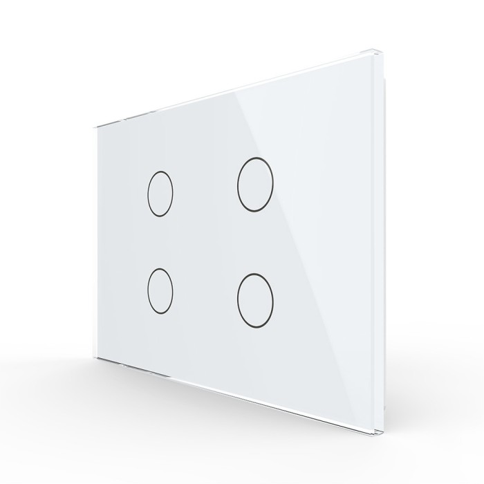 Panou intrerupator cvadruplu cu touch Livolo din sticla, standard Italian - Serie noua SmartElectro IntelligentHouse