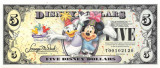 DISNEYLAND █ bancnota █ 5 Disney Dollars █ 2009 █ Daisy Minnie █ UNC necirculata