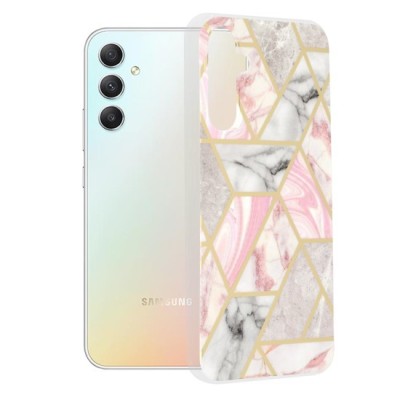 Husa pentru Samsung Galaxy A34 5G - Techsuit Marble Series - Pink Hex foto