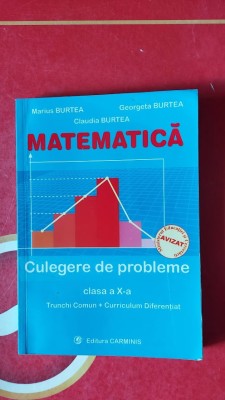 MATEMATICA CULEGERE DE PROBLEME CLASA A X A - TRUNCHI COMUN CURRICULLUM foto