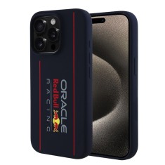 Husa iPhone 15 Pro Max Red Bull Racing Silicone Oversize Vertical Logo MagSafe, bleumarin, RBHMP15X24SIOLRV foto