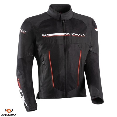 Geaca (jacheta) barbati pentru scuter - motocicleta Racing/Roadster Ixon All season model T-Rex MS culoare: negru/alb/rosu Negru/alb/rosu 4XL foto