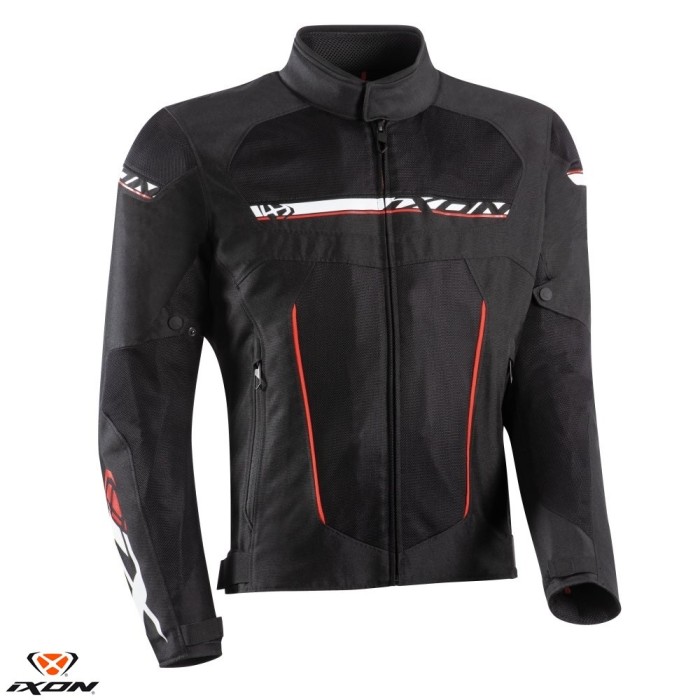 Geaca (jacheta) barbati pentru scuter - motocicleta Racing/Roadster Ixon All season model T-Rex MS culoare: negru/alb/rosu Negru/alb/rosu 4XL