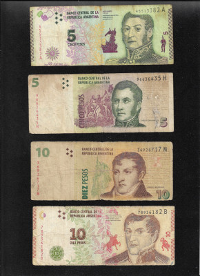 Set Argentina 12 bancnote in circulatie foto