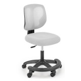 Scaun birou copii HM Nani, ergonomic, inaltime ajustabila, suport picioare, fara cotiere, mesh, 80 kg, gri