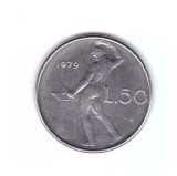 Moneda Italia 50 lire 1979, stare foarte buna, curata