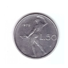 Moneda Italia 50 lire 1979, stare foarte buna, curata