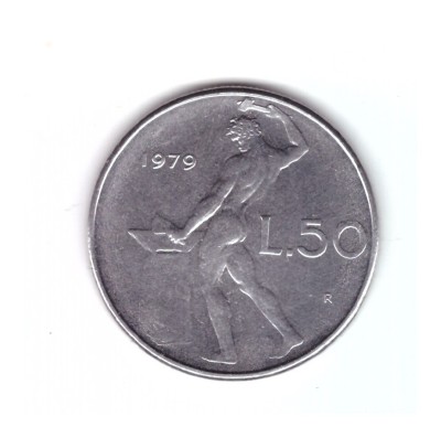 Moneda Italia 50 lire 1979, stare foarte buna, curata foto