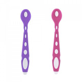 Cumpara ieftin Set 2 lingurite din silicon BabyJem Soft Spoon (Culoare: Mov)