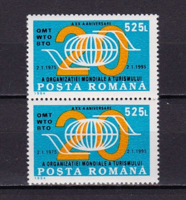 ✅ RO 1994 LP 1365 &amp;quot;A XX-a aniversare a Org. Mond. A Turismului&amp;quot;, serie pereche ( V sau H !!!) ,MNH foto