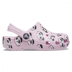 Saboți Crocs Kids&#039; Classic Panda Print Clog Roz - Ballerina Pink