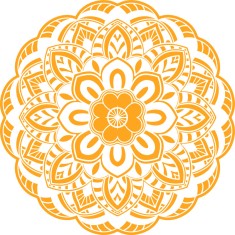 Sticker decorativ, Mandala, Portocaliu, 60 cm, 7327ST-1 foto