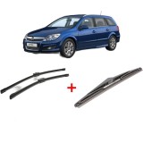 Cumpara ieftin Set 3 stergatoare OPEL ASTRA H CLASSIC Estate (A04) din 2006 - 2014, pentru parbriz si luneta fata si spate auto, Bosch Twin, din cauciuc siliconat re