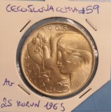 Cehoslovacia, Czechoslovakia, 25 Korun Czech Liberation 1965, KM59