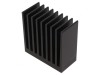 Radiator extrudat cu aripioare negru 37,5x80x80 mm