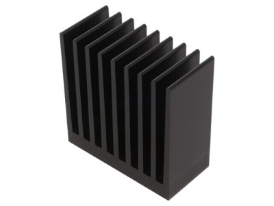 Radiator extrudat cu aripioare negru 37,5x80x80 mm foto
