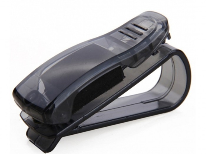 Suport auto clema pentru ochelari, plastic, negru