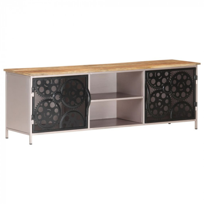 Gossi comoda tv, 120x30x40 cm, lemn de mango nefinisat
