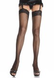 Ciorapi Sexy Tip Plasa Cu Dantela, Negru, XL, Leg Avenue