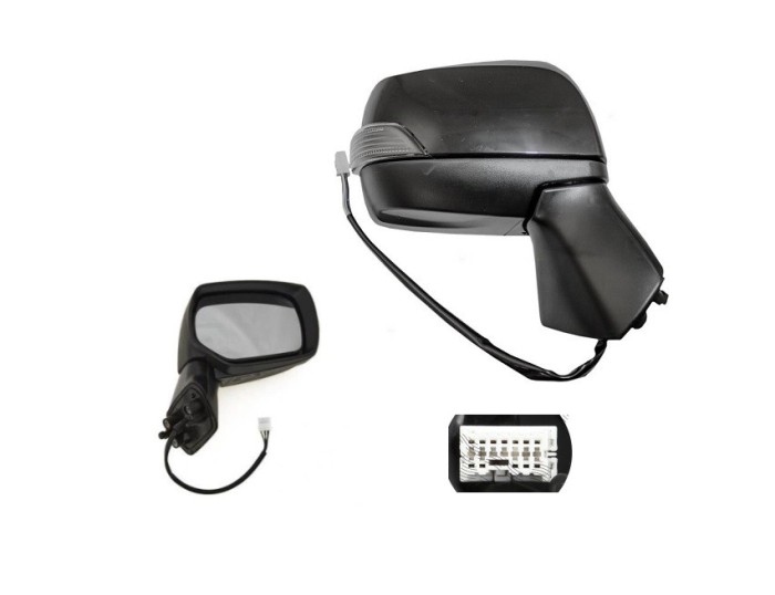 Oglinda exterioara Subaru Forester (Sj), 01.2013-, Dreapta, reglare electrica; carcasa neagra, grunduit; incalzita; geam convex; cromat; cu semnaliza