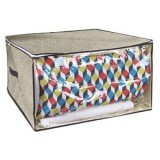 Husa Textilă Bejă cu Fermoar pentru Depozitare a Hainei 65x55x40cm, CMCLASS
