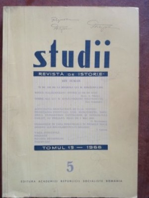 Studii revista de istorie 5 Tomul 19/1966- A. Otetea, Eugen Stanescu foto