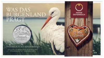 AUSTRIA 2015 - 10 Euro &amp;ndash; Burgerland - Argint 925 /16,00 gr /32 mm / Blister foto