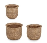 Cumpara ieftin Set 3 cosuri depozitare maro Hamida &Oslash;30x27h; &oslash;35x30h; &oslash;40x32h