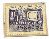 Timbru P.T.T.R. televiziune, anii &#039;60 - neobliterat
