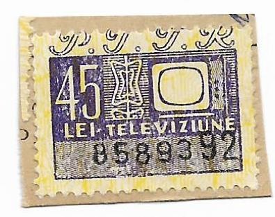 Timbru P.T.T.R. televiziune, anii &#039;60 - neobliterat