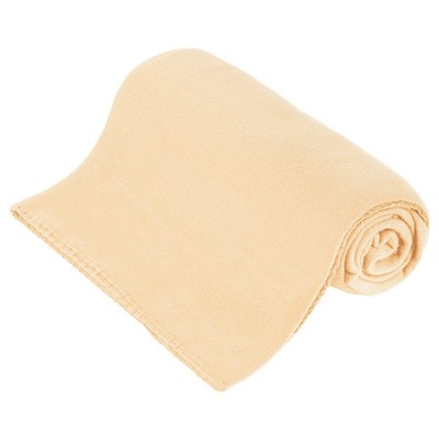 Patura Fleece Polar, Material Moale si Pufos Cocolino, Dimensiune 130x150 cm pentru Patut Copii, Culoare Crem foto