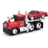 SET CAMION CU PLATFORMA MACK R685ST FLATBED 1980 SI MASINUTA CHEVROLET 454 SS PICKUP 1993 SCARA 1 LA 64