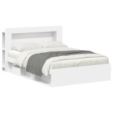 vidaXL Cadru de pat cu depozitare Alb 160 x 200 cm Lemn prelucrat 3433509