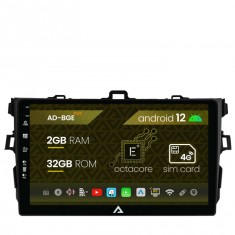 Navigatie Toyota Corolla (2007-2013), Android 12, E-Octacore 2GB RAM + 32GB ROM, 9 Inch - AD-BGE9002+AD-BGRKIT091