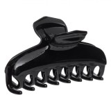 Clamă Păr Femei, Negru, 8cm, Plastic Lucios