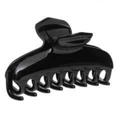 Clamă Păr Femei, Negru, 8cm, Plastic Lucios