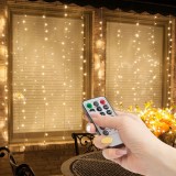 Perdea luminoasă, cu 100 LED-uri alb-calde, 3 x 1 m, 230V, cu telecomandă