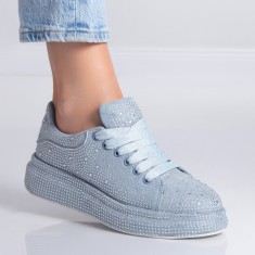 Sneakers dama Gri din Piele Ecologica intoarsa Zena, 36