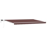 Cumpara ieftin Copertina manuala cu LED solar 5 x 3 m Maro 100% Polyester