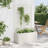 Jardiniera de gradina cu spalier, alb, 80x36x140 cm, PP GartenMobel Dekor, vidaXL
