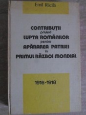 CONTRIBUTII PRIVIND LUPTA ROMANILOR PENTRU APARAREA PATRIEI IN PRIMUL RAZBOI MONDIAL 1916-1918-EMIL RACILA-310596