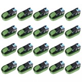vidaXL Chingi de fixare cu clichet, 20 buc., verde, 6 m, 800 daN 148895