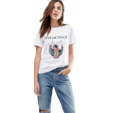 Tricou dama alb - Give me space - 2XL