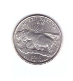 Moneda SUA 25 centi/quarter dollar 2006 P, North Dakota 1889, stare foarte buna, cu luciu, America de Nord, Cupru-Nichel