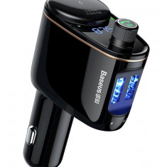 Modulator Fm Bluetooth 2 Porturi Usb Baseus Transmițător FM Bluetooth MP3 Încărcător Auto 2x USB 3.4A Negru CCALL-RH01