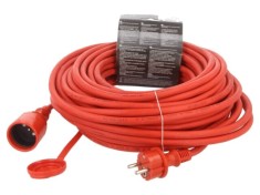 Prelungitor alimentare KEL 3x2,5mm2 25m 16A cu 1 priză roșie