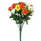 Buchet decorativ artificial cu flori mici galbene,plastic,46 cm, Oem