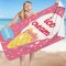 Prosop pentru plaja, dreptunghiular, 150x70 cm, model roz cu inghetata, ICE CREAM PARTY, REC54WZ3