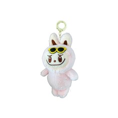 Breloc Figurină De Pluș Labubu Cu Ochelari, Roz Deschis, 18 Cm