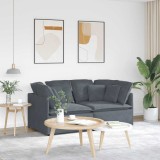 vidaXL Canapea modulară cu perne catifea gri &icirc;nchis